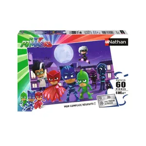 60 pieces jigsaw puzzle the pyjamasques against the super-villains Ravensburger image-0