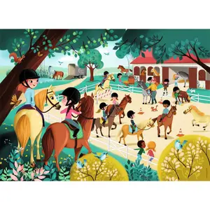 60-piece jigsaw puzzle welcome to the equestrian center Ravensburger image-1