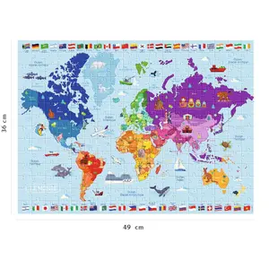 Puzzle 250 pieces world map Ravensburger image-0