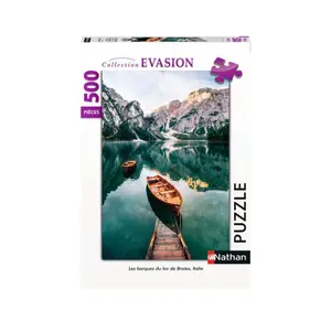 Puzzle 500 pieces nathan the boats of the lake of brays, italie Ravensburger image-0