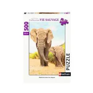 500 pieces jigsaw nathan elephants in the steppes Ravensburger image-0