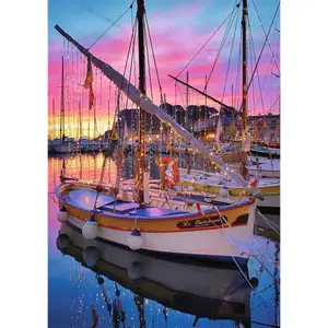 1500 pieces puzzle view on the port of sanary-sur-mer Ravensburger image-1