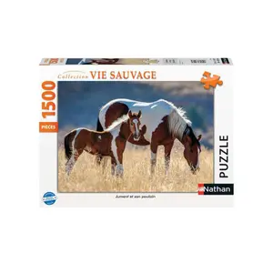 1500 piece puzzle horses in the forest Ravensburger image-0