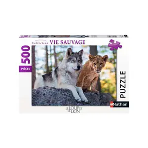 500-piece wolf and lion puzzle n Ravensburger image-1