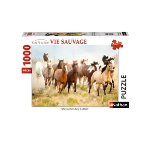 1000 pieces puzzle riding in the desert Ravensburger image-0