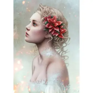 1000 pieces puzzle poinsettia / cris ortega Ravensburger image-1