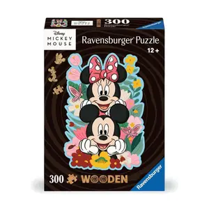 300-piece wooden puzzle - mickey and minnie Ravensburger image-2