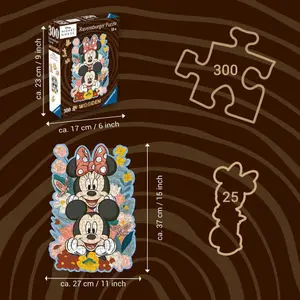 300-piece wooden puzzle - mickey and minnie Ravensburger image-3
