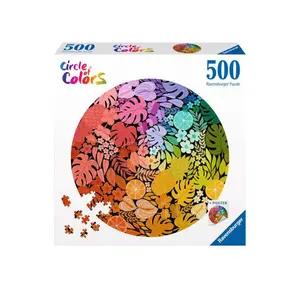 500-piece round puzzle - tropical Ravensburger Circle of Colors image-1