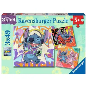 3x49-piece puzzle for all-day play Ravensburger Disney Stitch image-3