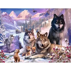 2000-piece puzzle Ravensburger Loups dans la Neige image-0