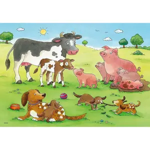 Puzzle 2 x 12 pièces Ravensburger Familias Animales image-1