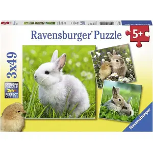 Puzzle of 3 x 49 pieces rabbit Ravensburger image-0