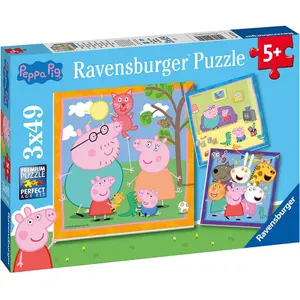 Puzzle of 3 x 49 pieces Ravensburger Peppa Pig image-0