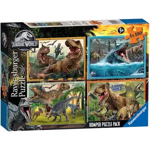 4 in 1 puzzle of 100 pieces Ravensburger Jurassic World image-0