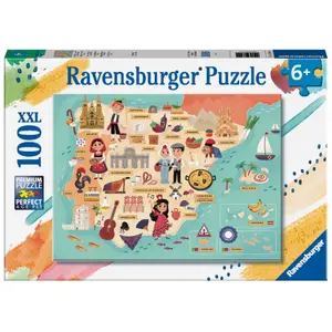 100 piece card puzzle Ravensburger XXL España y Portugal image-0