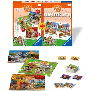 Triple puzzles + memory pack Ravensburger 44 Chats image-1
