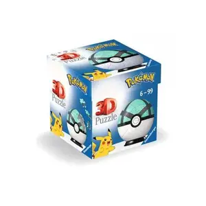 Puzzle 3D de 55 pièces en pokéball Ravensburger Pokémon Filet Ball image-1