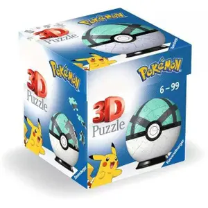 Puzzle 3D de 55 pièces en pokéball Ravensburger Pokémon Filet Ball image-3