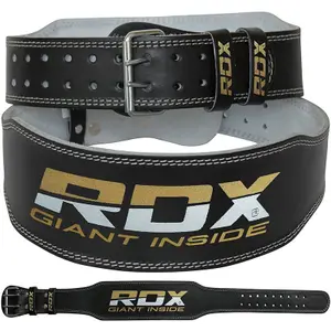 Leather weightlifting belt RDX 4" image-0