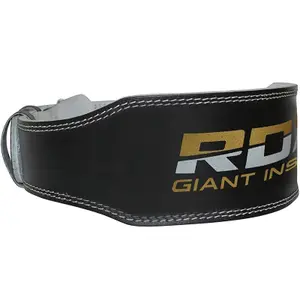 Leather weightlifting belt RDX 4" image-1