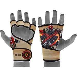 Weightlifting gloves with long strap RDX X2 T3 image-0