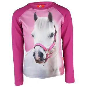 Långärmad T-shirt för barn Red Horse image-0