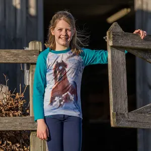 T-shirt manches longues enfant Red Horse Pixel FW23 image-1