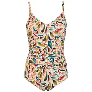 Women’s Plunge Neck One-Piece Swimsuit Red Point Hania image-0