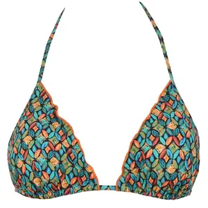 Women's Triangle Bikini Top with Removable Padding Red Point Becky image-0