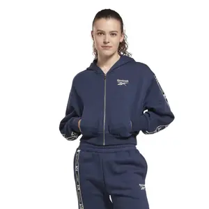 Hooded sweatshirt with zipper and women's band Reebok image-0