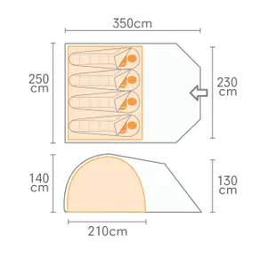 Tenda de 4 lugares Regatta Elkon image-3