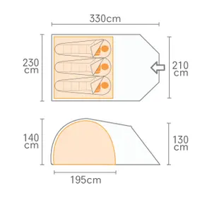Tenda de 3 lugares Regatta Elkon image-4