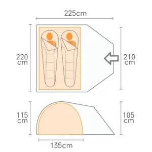 Tenda de 2 lugares Regatta Elkon image-4
