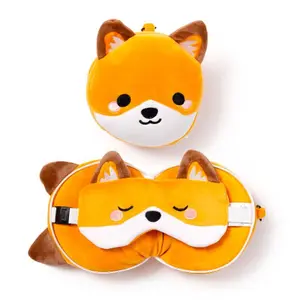 Cuscino da viaggio 2in1 con maschera per gli occhi Relaxeazzz Adoramals Finnick, le Renard image-0