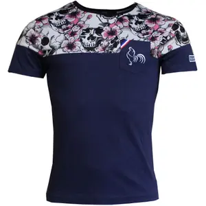 T-shirt Religion Rugby skull flower image-0
