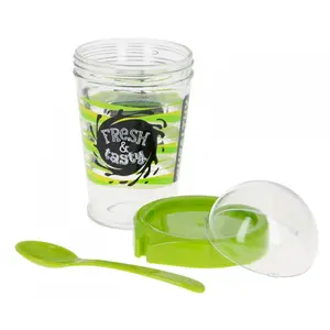 Glass cups with lid and spoon 3 models Renga image-1