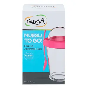 Glass cups with lid and spoon 3 models Renga image-3