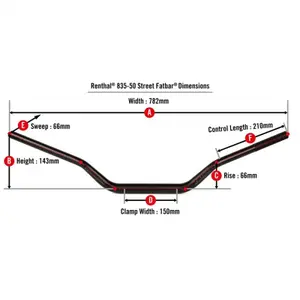 Motorcycle handlebars Renthal Street Fatbar 835 image-1