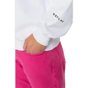 Damska bluza bawełniana Replay dyed fleece image-3
