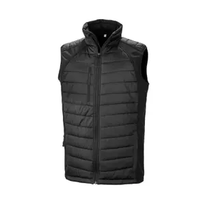 Recycled softshell sleeveless puffer jacket Result black compass image-0