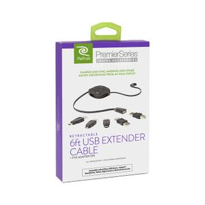 Câble USB retractable avec 5 adaptateurs ReTrak Universal 6Ft