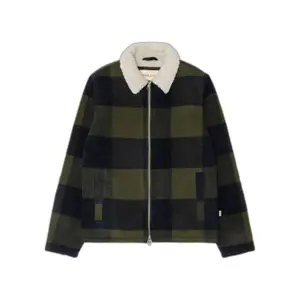 Casaco de camisa axadrezado acolchoado com gola de peluche Revolution image-0