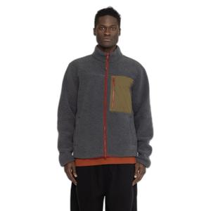 7816-darkgrey-kort-pluche-jack-met-contrasterende-borstzak-revolution-donkergrijs