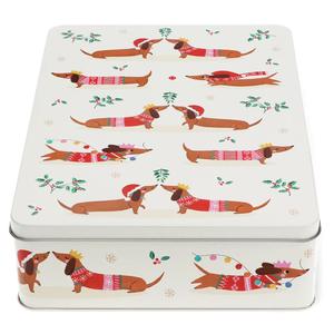 30718-boite-de-conservation-rex-london-festive-sausage-dog-blanc-marron-rouge-27x19x6-5-cm