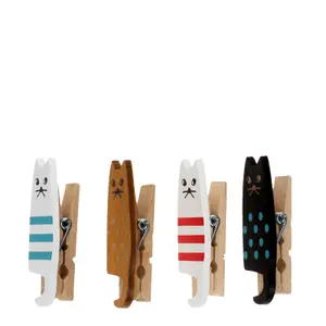 Μικρή ξύλινη τσιμπίδα Rex London Cats (x4) image-1
