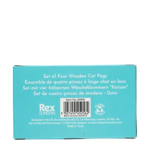 Μικρή ξύλινη τσιμπίδα Rex London Cats (x4) image-3