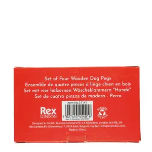 Μικρή ξύλινη τσιμπίδα Rex London Dogs (x4) image-3