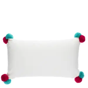 Embroidered cushion with pom poms Rex London Sausage Dog image-1