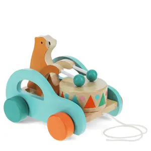 Houten trek speelgoed Rex London Drumming Bear